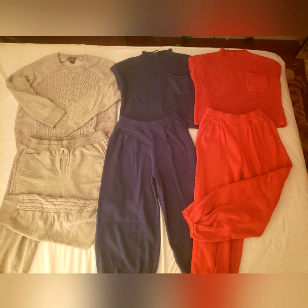 Ladies Knit Casual Jogger Sets